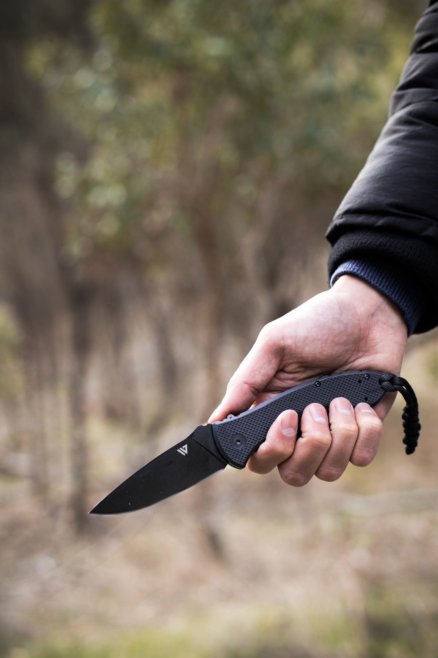 Wilora Black Blade Pocket Knife - EDC Folding Knife with Double Lock and G10 Handle