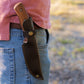 Premium Bushcraft Knife with PU Leather Sheath - Flint & Striker Included