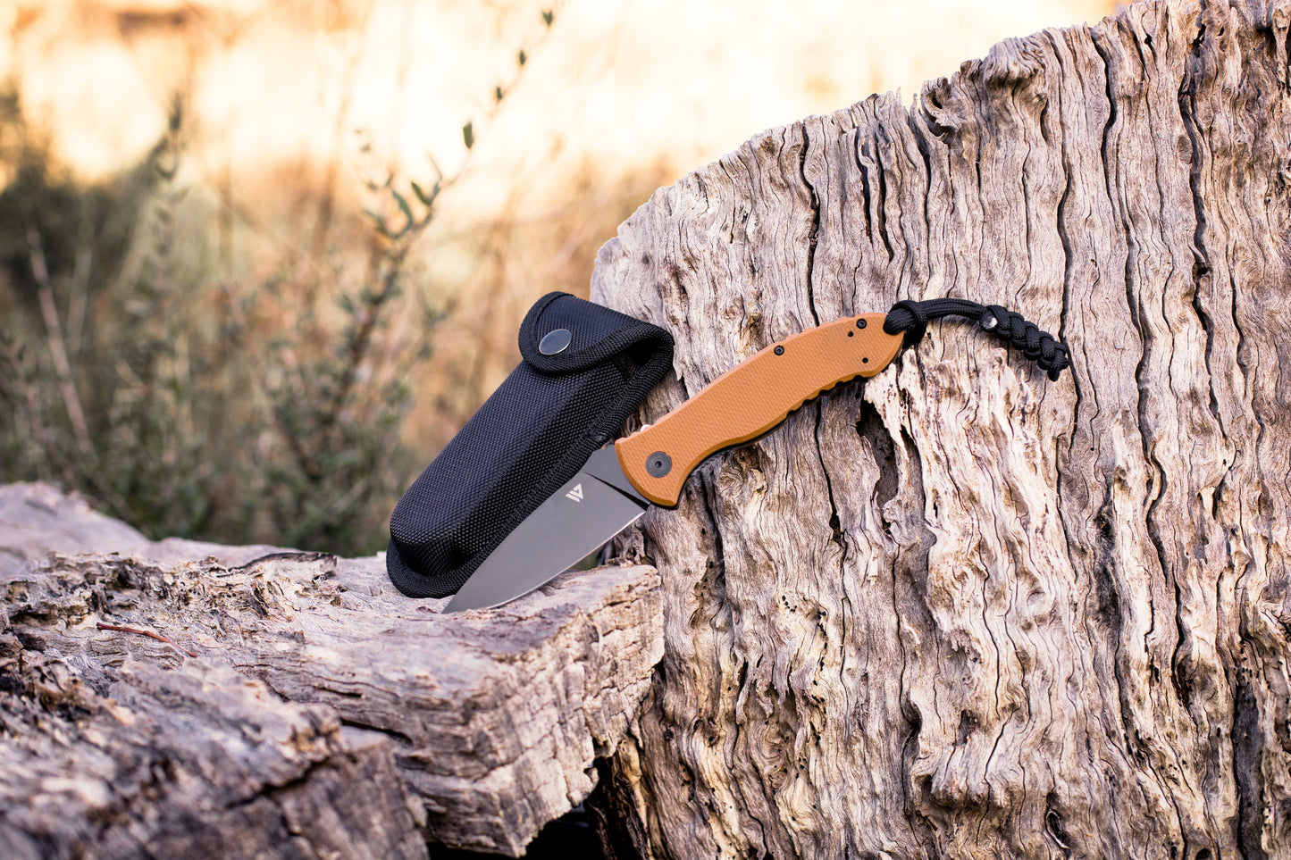 Wilora Black Blade Pocket Knife - EDC Folding Knife with Double Lock and G10 Handle - Dessert Handle