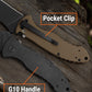 Wilora Black Blade Pocket Knife - EDC Folding Knife with Double Lock and G10 Handle