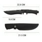 Wilora Black Coated 5Cr13 Steel Hunting Knife - Non-Slip ABS Handle, 58 HRC, CNC Edge, Includes Paracord Rope & Nylon Sheath