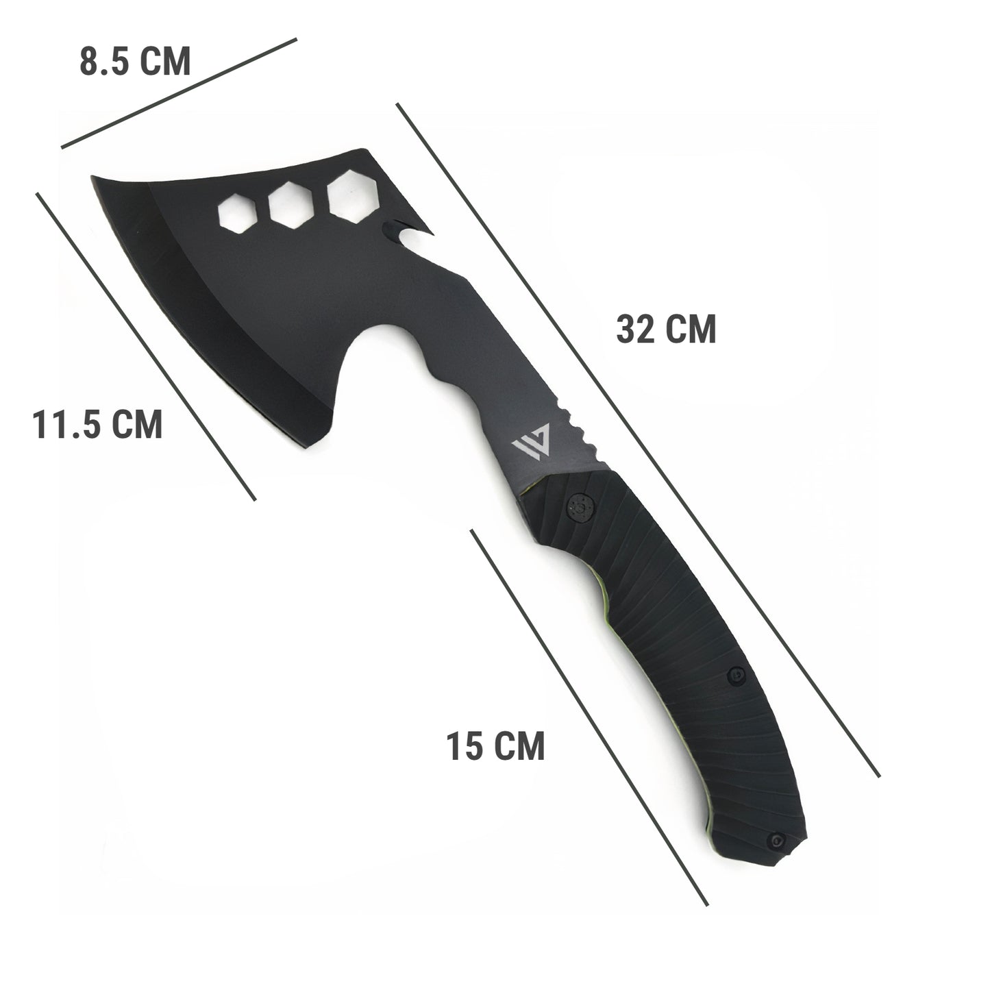 Wilora Hatchet - 3CR13 Steel with Rubberized Handle, Sharpening Stone & Sheath