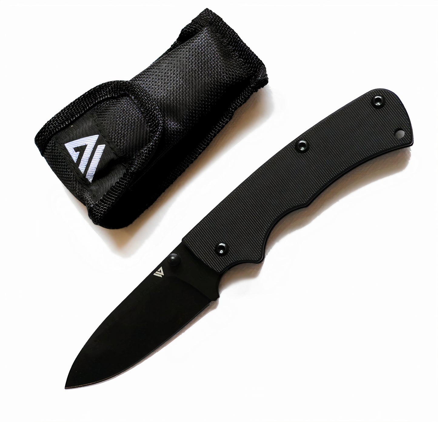 Wilora D2 Folding Knife | Classical Slip Joint, Black G10 Handle, Drop Point Blade with Protective Sheath